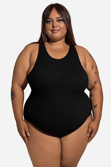 Bacon Bikinis One Piece High Neck One Piece // Black